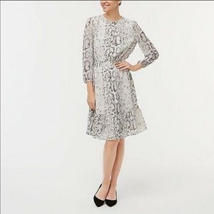 Jcrew cinched waist snakeskin dress